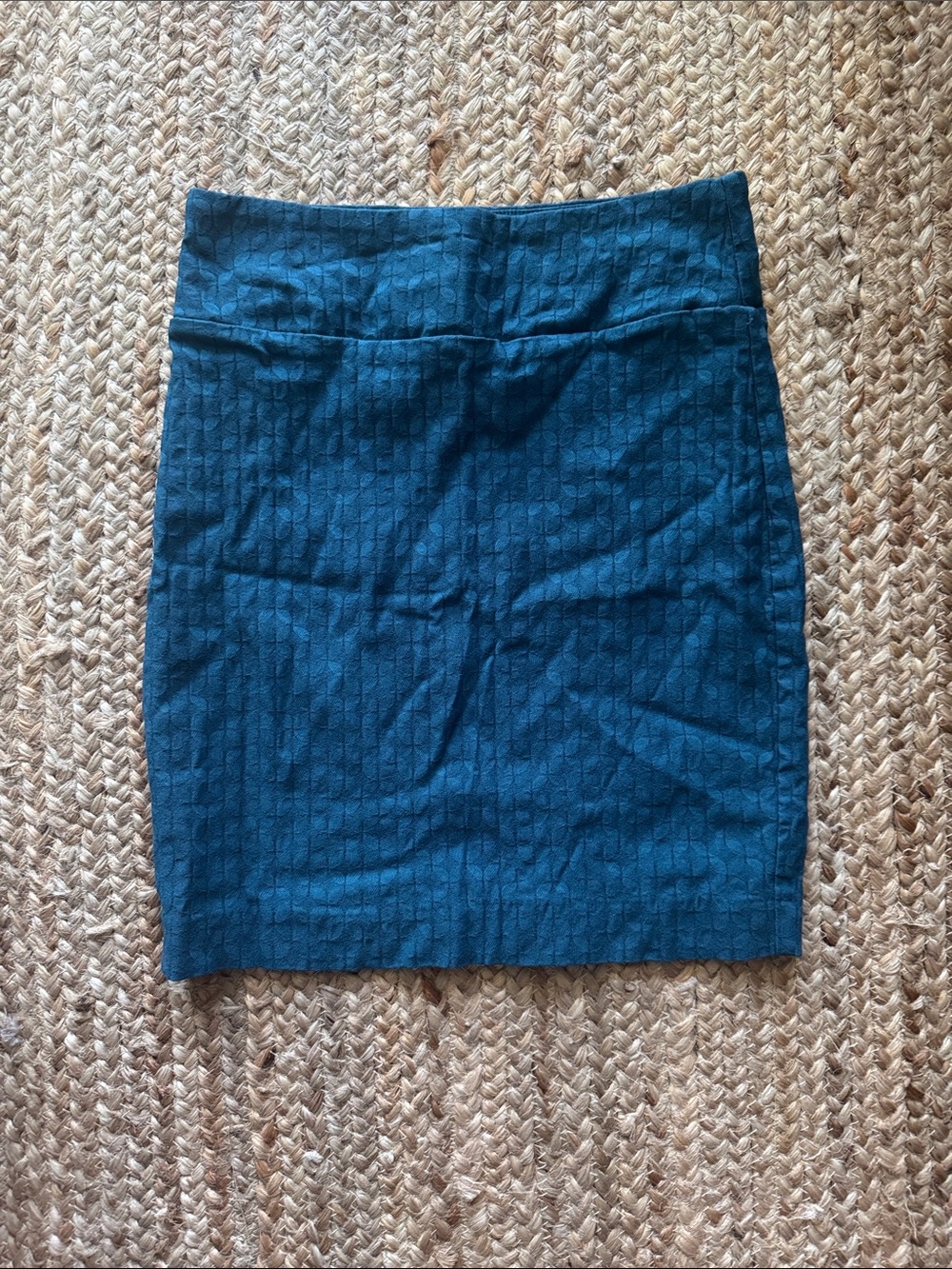 Margaret M Teal Textured Pencil Skirt